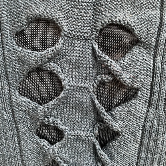 Teal Armani Exchange designer ribbed lightweight cotton sweater. - Picture 3 of 5